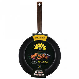 Сковорода с антипригарным покрытием Fiamma д28см, h5,9см, s1,6мм, дно s4,5мм, литой алюминий, бакелитовая ручка с покрытием soft-touch 20,5см, капсульное дно, Regent (Китай) Подходит для всех видов плит, включая индукционную. - Домашняя мода фото 3