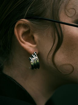 Серьги металл Трио на увеличение, цвет серебро - Qf фото 6