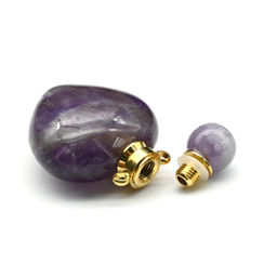 Парфюмерный флакон-кулон из аметиста 22*12*34мм