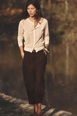 EXTRA-FINE POINTELLE KNIT CARDIGAN