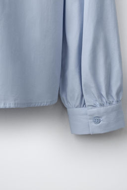 CAMISA CUELLO BOBO BORDADO / Azul claro - Zara фото 4