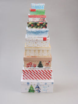 Коробки подарочные новогодние 10 в 1 «С Новым Годом», 30×19×11.5 - 12×6.5×4 см