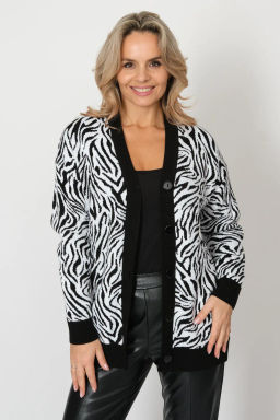 Жакет В 1881/черно-белый