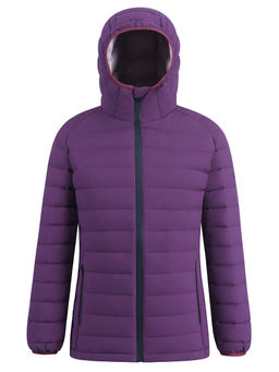 Куртка женская стёганая с капюшоном с графеновой подкладкой темно-фиолетового цвета 9624_1TF