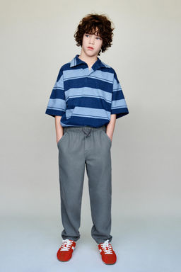 TOPSTITCHED TWILL TROUSERS - Zara фото 9