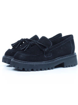 03-5929-1 BLACK Лоферы женские (натуральная замша)