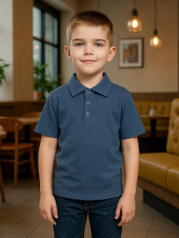 Футболка поло детская джинс