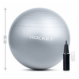 Фитбол 60см ROCKET Антивзрыв, цвет серый (55-60 см 800г)