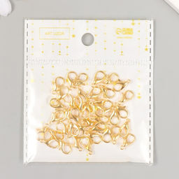 Цена за 40 шт. Основа для брелока карабин металл золото 1,2х0,6 см - Арт узор фото 7