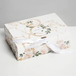 Цена за 3 шт. Коробка подарочная складная, упаковка, 8 марта, золото, 16.5?12?5 см