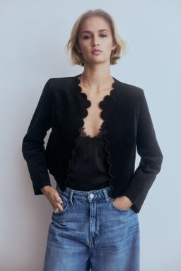 Chaqueta festoneada de terciopelo - H&m фото 5