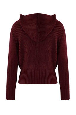 Murdum Yumusak Dokulu Kapusonlu Fermuarl? Triko H?rka TWOAW26HI00296 - Trendyolmilla фото 6