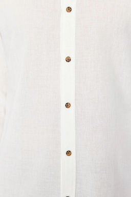 Ekru Hakim Yakal? Slim Fit Gomlek TMNSS24GO00050