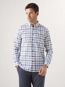 Regular Fit Uzun Kollu Ekose Poplin Erkek G?mlek