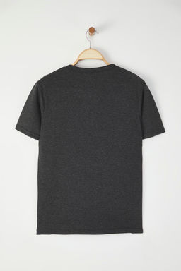 TRENDYOL MAN Antrasit Melanj Slim/Dar Kesim Bask?l? Pamuklu Kal?n T-Shirt T-Shirt TMNSS25TS00184 - Trendyolmilla фото 4