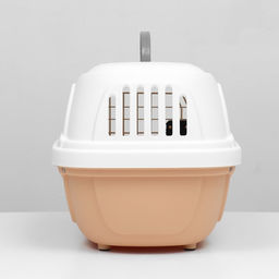 Переноска для животныхпластиковая с металлической дверью 47х32,5х30 см, вес до 9 кг, персиковая 93 - Пижон фото 4