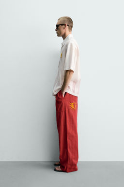 CAMISA JACQUARD RAYAS BORDADO / Blanco - Zara фото 4