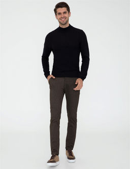Lacivert Slim Fit Yar_m Bal_k__ Yaka Triko Kazak - Pierre cardin фото 5