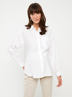 D?z Uzun Kollu Gabardin Hamile G?mlek