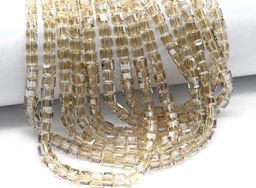 Бусины из циркона кубик гр.6*6мм цв.шампань, 39см, 69 бусин Радуга камня