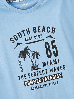 Bisiklet Yaka Bask?l? K?sa Kollu Erkek ?ocuk ?ortlu Pijama Tak?m? 2li - Waikiki фото 3