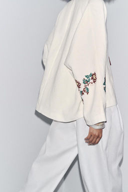 100% LINEN EMBROIDERED KIMONO - Zara фото 4