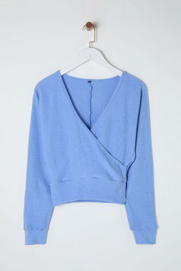 Trendyolmilla Vizon Regular/Normal Kal?p Oturan Fitilli Esnek Orme Bluz TWOAW25BZ00101