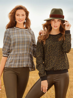 CONTE Свитшот c леопардовым рисунком LD 1054 khaki leo - Conte elegant фото 2