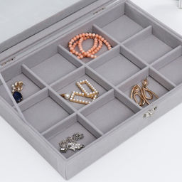 Шкатулка для браслетов «Серый туман», бархат, 5×20×28 см