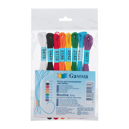 Нитки для вышивания "Gamma" набор мулине "MOULINE" 100%хлопок 8шт x 8м