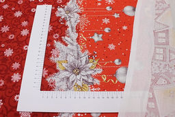 Рогожка Рождественский вечер цв.красный, ш.1.55м, хлопок-100%, 165гр/м.кв - Купава фото 5