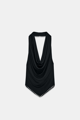 STUDDED HALTER TOP - Zara фото 5