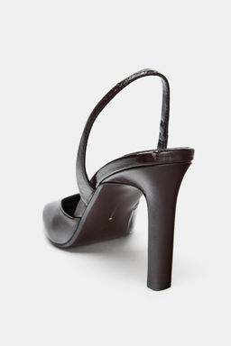 LEATHER SLINGBACK SHOES - Zara фото 6