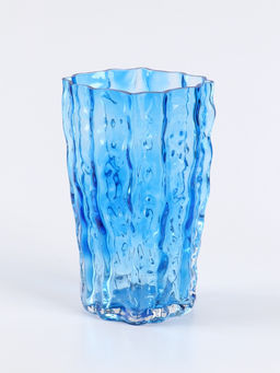 Ваза «Фонс», 24×14.5 см, стекло, синяя