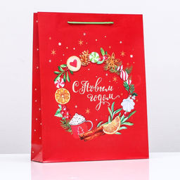 Пакет подарочный С Новым годом, 33 х 42,5 х 10 см - Simaland фото 3