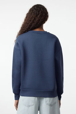 TRENDYOLMILLA K?rm?z? Oversize/Rahat Kesim Basic Bisiklet Yaka Kal?n/Ici polarl? Orme Sweatshirt TWOAW24SW00102 фото 13