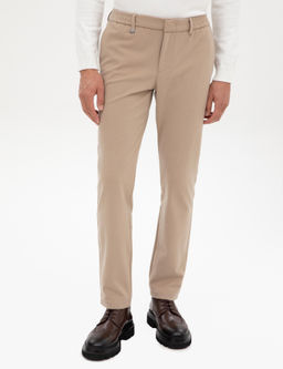 Bej Slim Fit Flanel Dokulu Kuma_ Pantolon - Pierre cardin фото 8