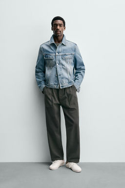 PANTAL?N RELAXED FIT TRABILLAS / Marr?n