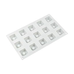 Форма силиконовая S-CHIEF для пирожных SPC-0312 30 x 17.5 x 2.5 см кубики - 15 ячеек