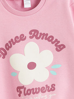 Desenli K?z ?ocuk Kal?n Sweatshirt