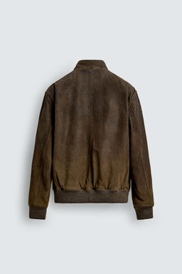 REGULAR FIT LEATHER SUEDE JACKET - Zara фото 8