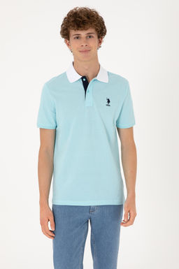 Erkek Regular Fit Polo Yaka Aqua Ti__rt Sepette S_rpriz _ndirim