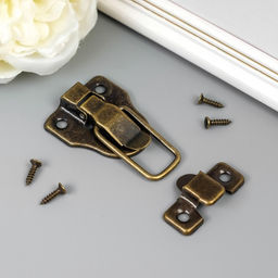 Замок металл для шкатулок. сундуков бронза + гвозд. набор 3 шт 5,8х4х1 см