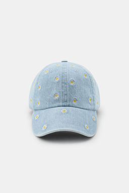 GORRA DENIM BORDADOS MARGARITAS / Azul - Zara фото 3