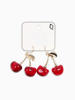 Серьги "Вишенка" блёстка, цвет бордовый в золоте