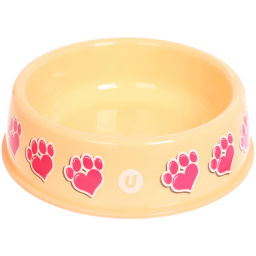 Цена за 3 шт. Миска пластиковая "МОЙ БРО - Любимые следы!, цвет бежевый, 21*6,5см (логотип на миске) 700мл