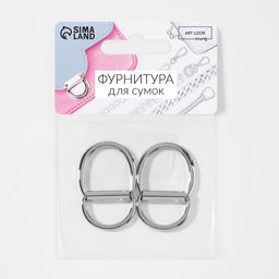 Цена за 2 шт. Полукольцо для сумок двойное, d = 20 мм, толщина - 1 мм, 2 шт, цвет серебряный - Арт узор фото 4
