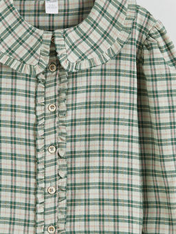 Bebe Yaka Ekose K?z ?ocuk G?mlek