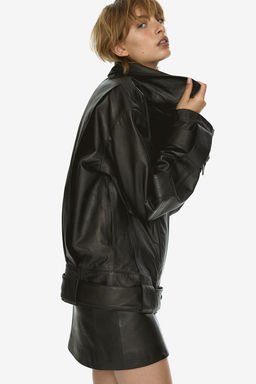 Minifalda de piel con cinturon - H&m фото 5