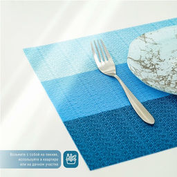 Цена за 12 шт. Салфетка сервировочная на стол Три полосы, 4530 см, цвет голубой - Simaland фото 3